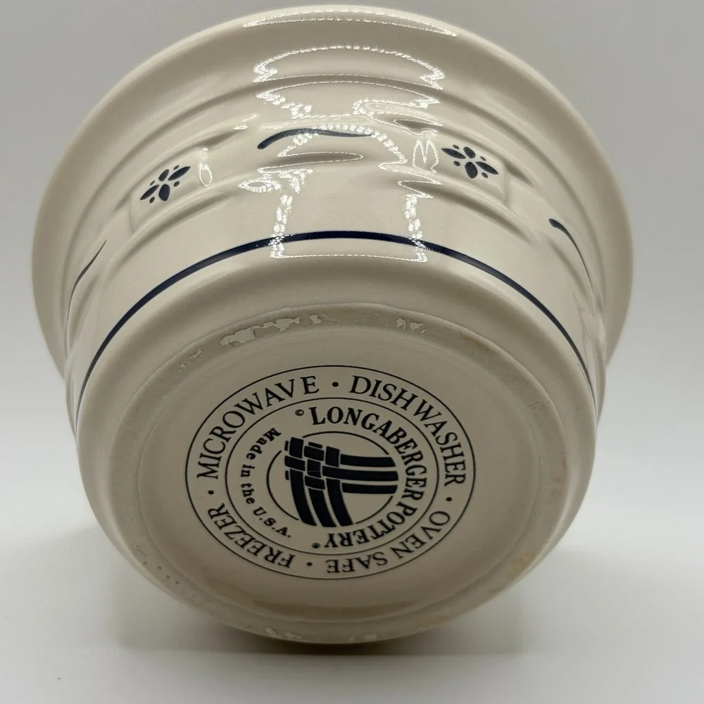 Longaberger Woven Traditions Pottery‎ Classic Blue Small Covered Dish New in Box